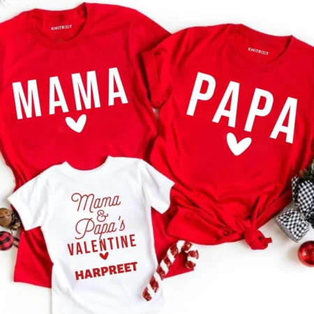 Mama & Papa's Valentine Combo (Mama, Papa & Baby) Outfit