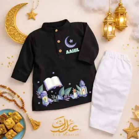 Eid Special Black Kurta & Pajama Set