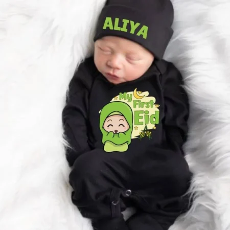 Jumpsuit & Cap Set My First Eid