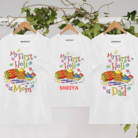 First Family Holi Combo (Mama, Papa & Baby) Outfit