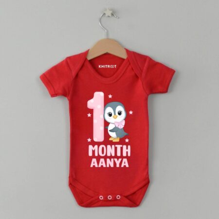 1 Month Penguin Design Baby Outfit