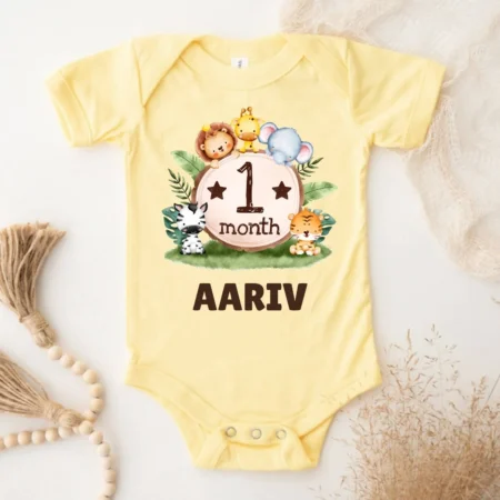 Cute Animal 1 Month Onesie, T-shirt Or Jumpsuit