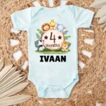 4 Months Cute Animal Theme Onesie, T-shirt Or Jumpsuit