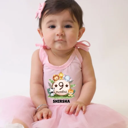 9 Months Pink Tutu Onesie For Cute Babies