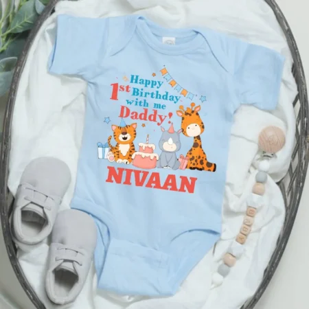 Happy 1st Birthday With Me Daddy! Onesie Or T-shirt