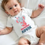 3rd Months Cute Elephant Theme Baby Onesie