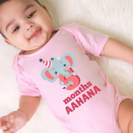 5 Months Cute Baby Elephant Birthday Outfit
