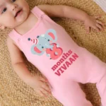 8 Months Cute Elephant Theme Dungaree