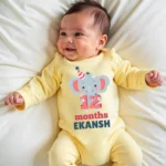 Twelve Months Cute Elephant Kid's Jumpsuit