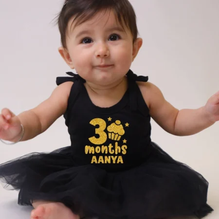 Three Months Cupcake Tutu Onesie