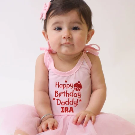 Happy Birthday Daddy Cupcake Tutu Onesie Outfit