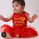 Happy First Birthday With Me Tutu Onesie Outfit