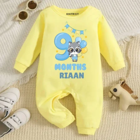 Cute Nine Months Racoon Jumpsuit Outfit