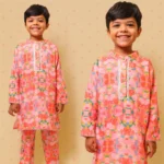 Rosy Bloom Kurta Set For Boys