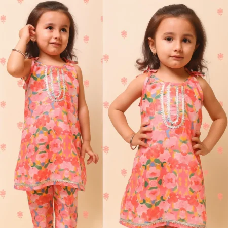 Rosy Bloom Kurta & Pajama Set 