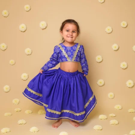 Little Diva Royal Blue Lehenga Set