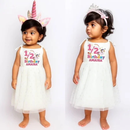 Half Birthday Snow Queen Dress