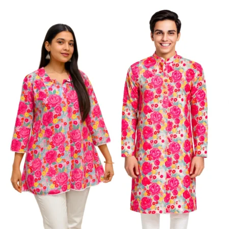 Multicolor Flower Print Outfits for Adults