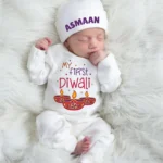 My First Diwali Jumpsuit With Cap Set