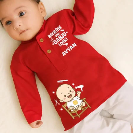 Rocking The Ganju look Red Kurta set