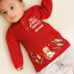 My First Haircut Red Kurta set