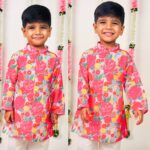 Multicolor Flower Print Kurta for Boys
