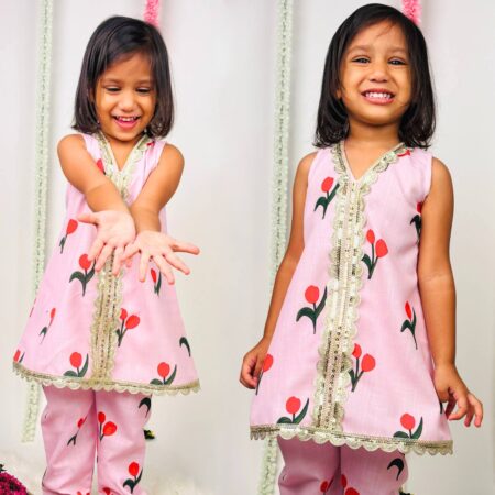 Tulip Charm Frock Set For Girls