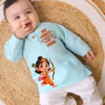 My First Dusshera Blue Kurta Pajama Set