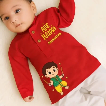 Aee Haloo! Red Kurta Pajama Set For Boys