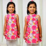 Multicolor Flower Print Kurta for Girls