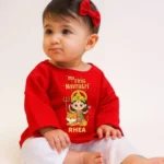 My First Navratri Red Kurta Pajama Set For Girls