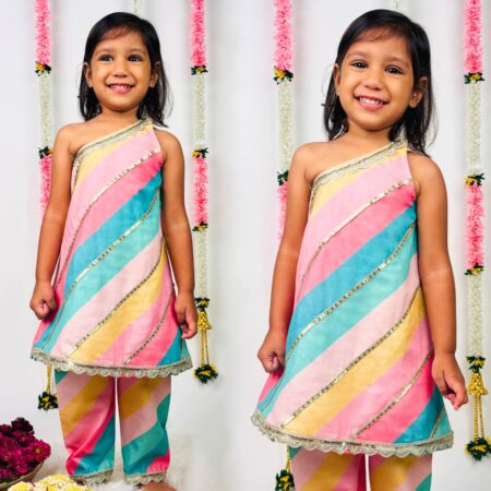 Candy Stripe Kurta For Girls