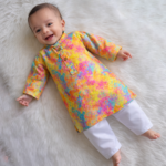 Cute Subtle Gulaal Color Splash Kurta For Boys