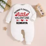 Mommy & Daddy's Little Valentine Personalized Jumpsuit For Kids