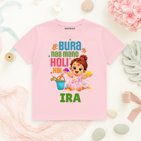 Bura Na Mano Holi Hai Baby Girl Holi Onesie Or T-shirt Outfit