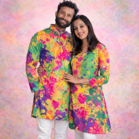 Multicolor Splash Printed Outfit For Adult