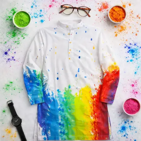 Melted Crayon Holi Festive Kurta For Adult