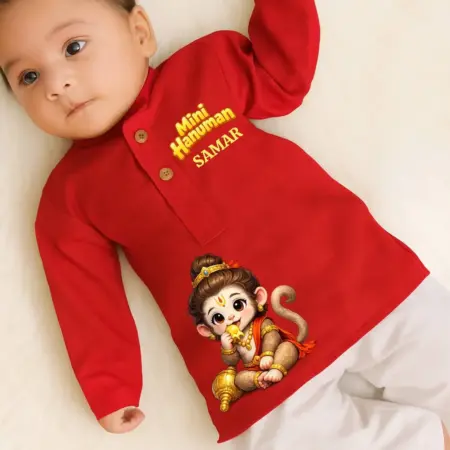 Mini Hanuman Kurta Pajama Set