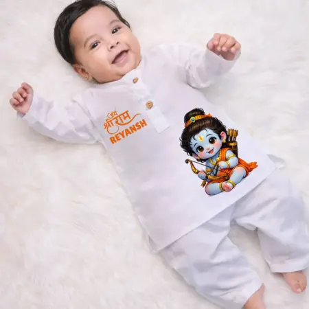 Jai Shree Ram Kurta & Pajama Set For Kids