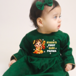 First Gudi Padwa Girls Green Kurta