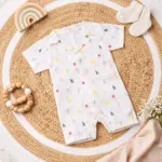 Alphabet Print Collared Baby Romper