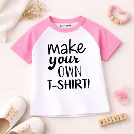 Personalised Kids Pink Raglan T-shirts