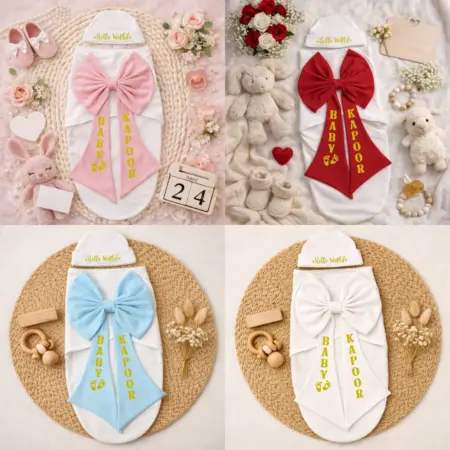 Pastel Dream Personalized Baby Bow Wrap