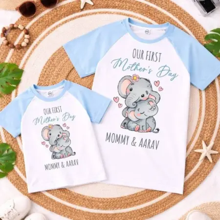 Our First Mother's Day Blue Baby Elephant Combo