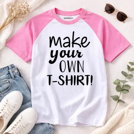 Adult Unisex Customize Pink Raglan T-shirt