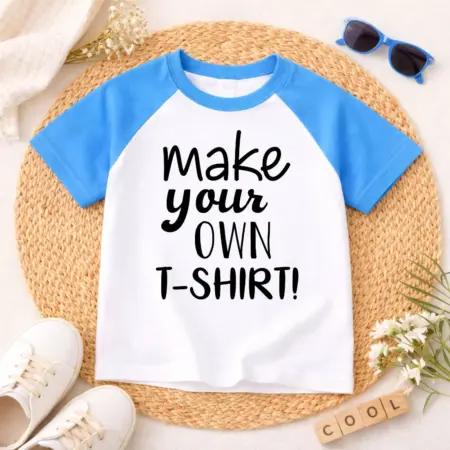 Personalised Kids Blue Raglan T-shirts