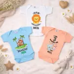 Custom Month Print Onesie (Pack of 3)