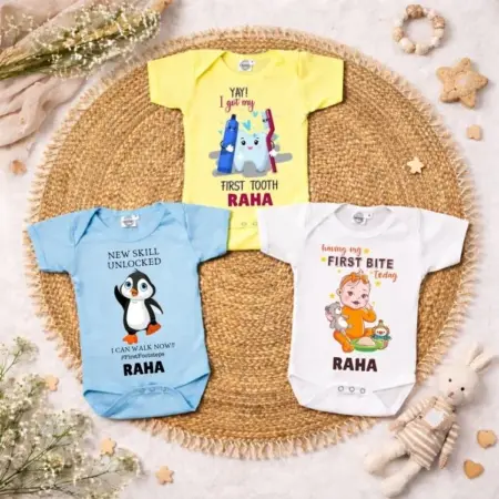 Baby Milestone Moments Onesies Set (Pack of 3)