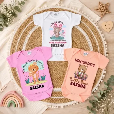 Mommy & Daddy Quote Print Baby Onesie Combo