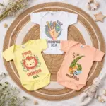 Baby Monthly Milestone Print Onesie Combo